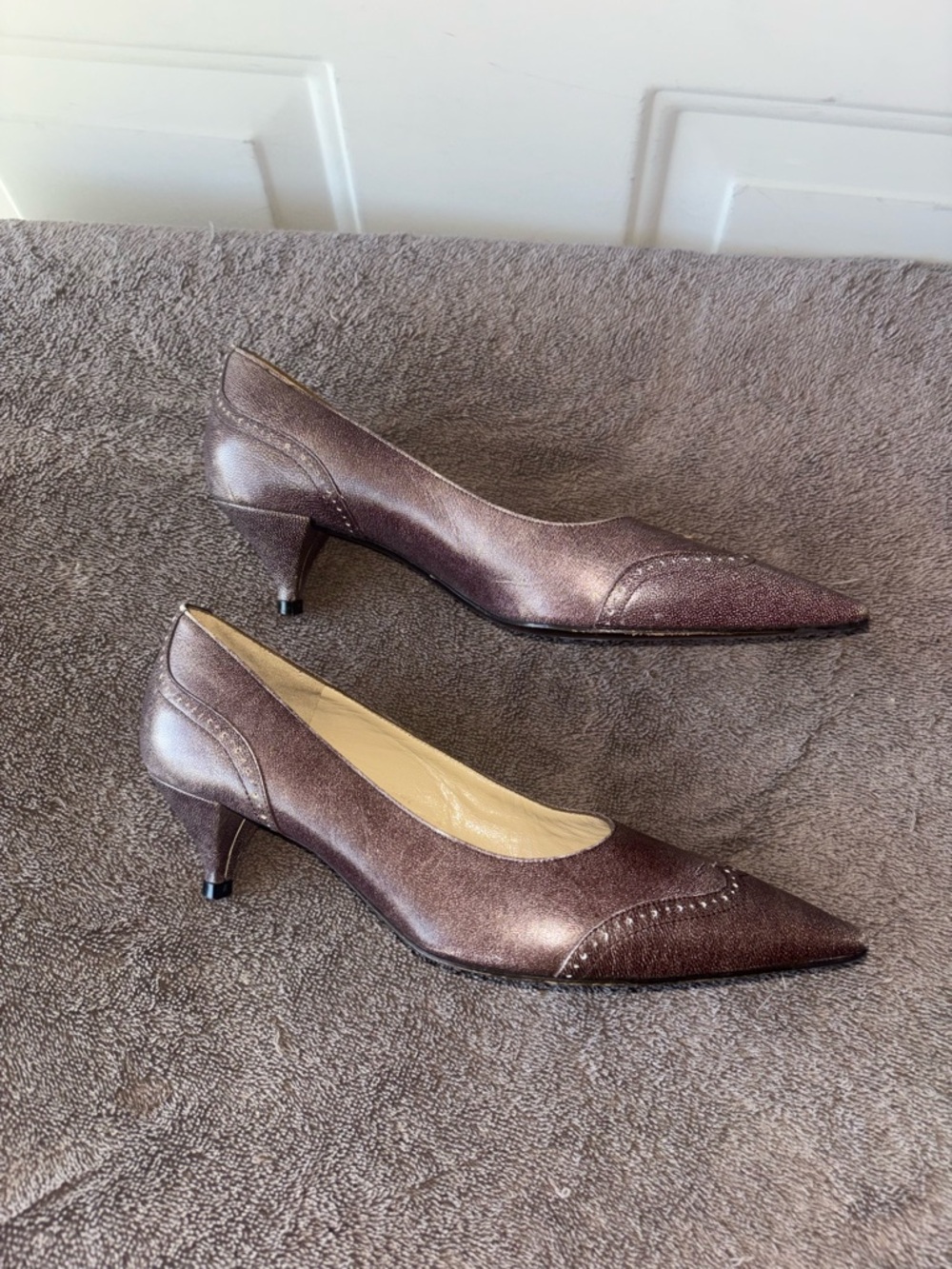 Charles Jourdan Paris brown kitten heels size 7 - Picture 3 of 7